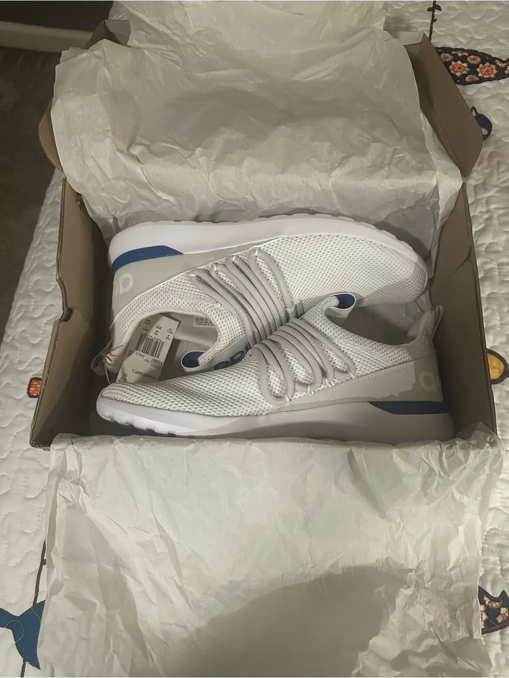 adidas White and Navy Athletic Sneakers